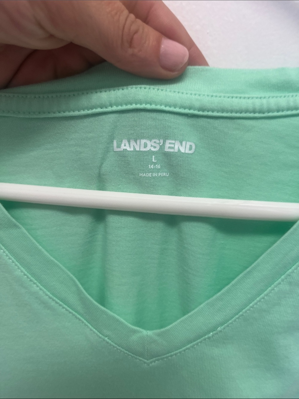 Lands' End Women's V-Neck Tee in Sky Blue, Pale Yellow and Mint Green - Lot of 3 - Picture 6 of 7
